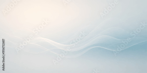 An abstract blue background features flowing waves and bright sunlight filtering through white clouds in a beautiful summer sky atmosphere