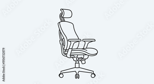 Modern Ergonomic Office Chair Icon in bright studio