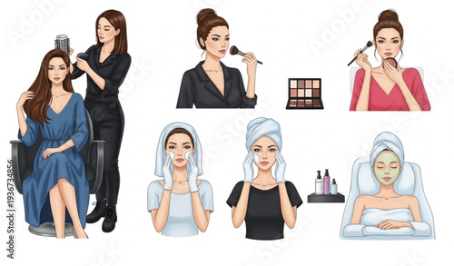 Stylish Women Beauty Salon Vector Illustration for Wellness and Personal Care