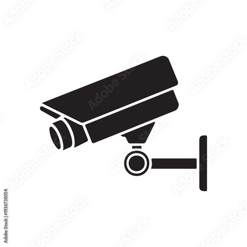 CCTV Security Camera Icon Vector Surveillance Monitoring System Silhouette