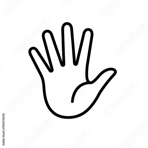 Simple black line drawing of a hand gesture icon