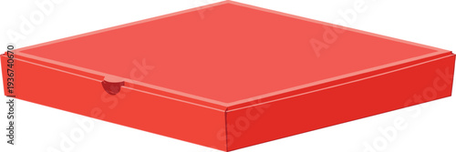 Vibrant red gift box with secure closure on white background
