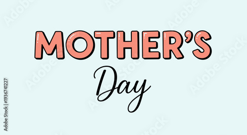 A colorful Mother's Day text design in a modern handwritten style, perfect for greeting cards and celebration decorations