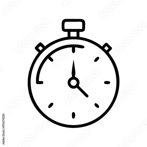 Stopwatch Icon — Fitness Timer, Exercise Tracking and Weight Loss Symbol
