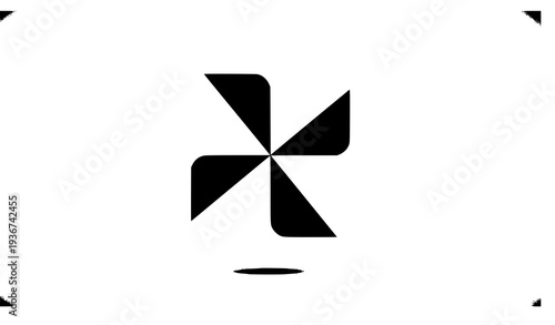 Modern abstract pinwheel geometric icon vector design