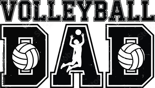 Volleyball dad graphic design with silhouette