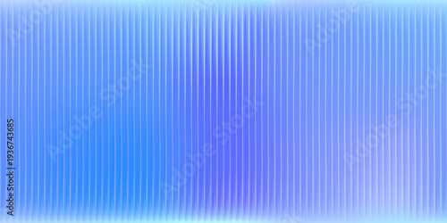 Ribbed glass background with vertical striped texture. Realistic gradient blue and bright purple background. Vector wavy hologram material design panel