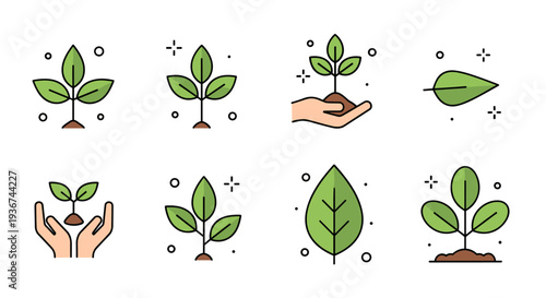 A collection of Easter-themed icons including balloons, a flower, eggs in hand, an envelope, and a cake in colorful flat vector style, perfect for holiday decorations and greeting cards