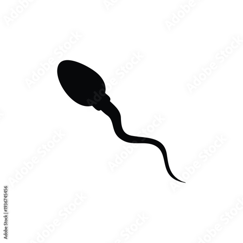 Sperm cell silhouette icon vector flat design.