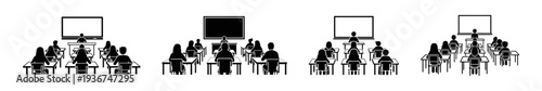 Audience seated in rows facing a presentation screen, illustrating a lecture, seminar, or conference setting