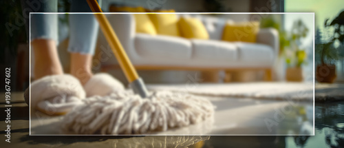 Wallpaper Mural Blurred Professional cleaner with a white overlay Torontodigital.ca