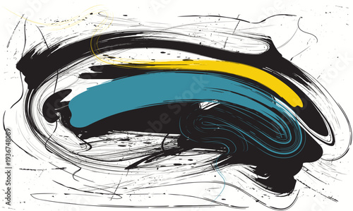 circular paint brush strokes, grunge paint element, Monochrome grunge texture. Brush strokes paint Isolated on white background, grunge brush strokes ink paint.eps