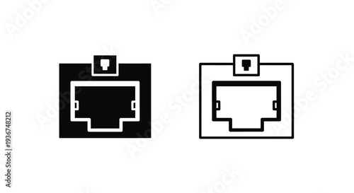 Modern ethernet port icons set Vector