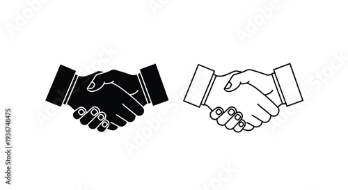 Handshake icon set - business deal Vector