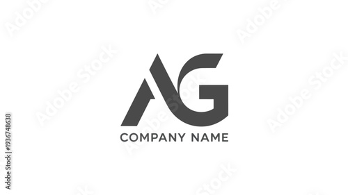 Free Download A minimalist logo design featuring the letters AG, a company name template, vector graphics, corporate branding, simple typography - GFXLoad