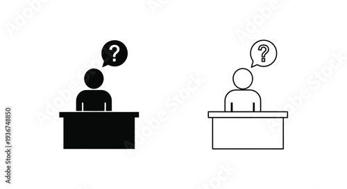 Confused professionals at desk Vector