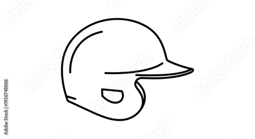 Baseball Helmet Safety Gear Icon on Isolated White Background