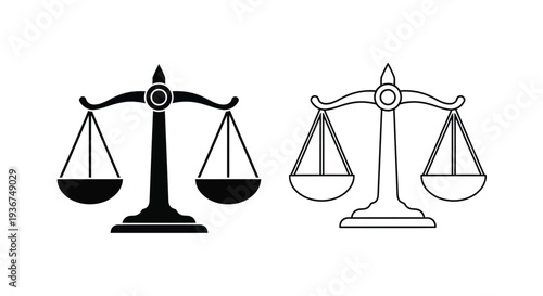 Balanced justice scale icons Vector