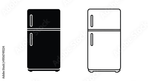Modern minimalist fridge freezer Vector