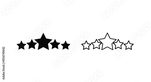 Minimalist star ratings icons set Vector