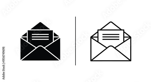 Modern minimalist email icons set Vector