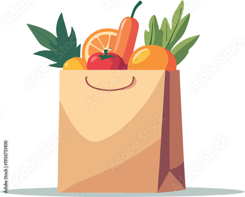 sacco sacchetto di frutta verdura cibo alimenti vettoriale