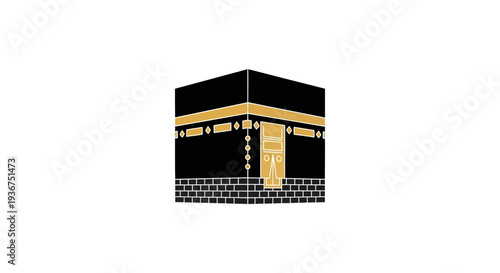 vector illustration of the Kaaba at the Grand Mosque in Mecca