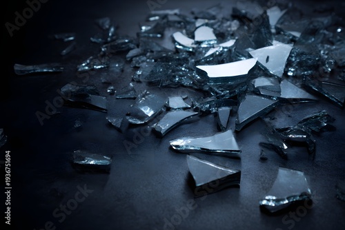 Wallpaper Mural Fragments of broken glass mirror heartbreak and vulnerability under stark, somber light. Torontodigital.ca