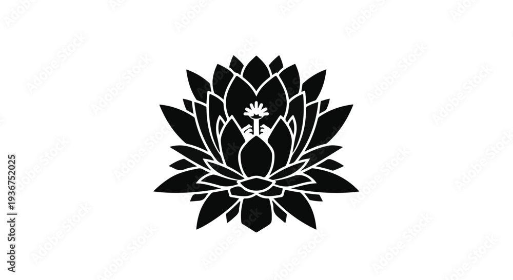 Fototapeta premium Lotus flower symbol on a white background.