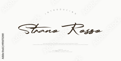 Strano Rosso, Script luxury alphabet letters font. Typography elegant wedding classic lettering serif fonts decorative vintage retro concept. vector illustration
