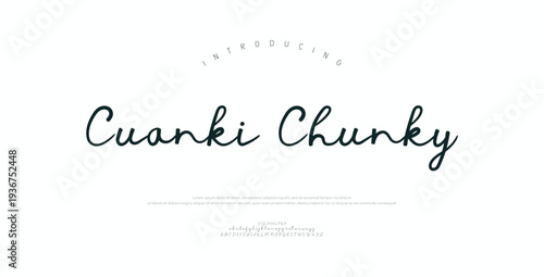 Cuanki Chunky, Hand drawn vector alphabet. Modern monoline signature script font. Elegant Signature Font. Best Alphabet Beautiful Calligraphy Signature Font
