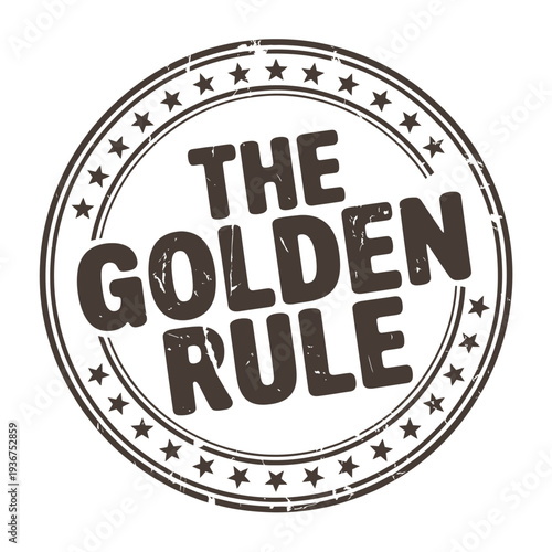 A circular stamp displays the text the golden rule with star accents