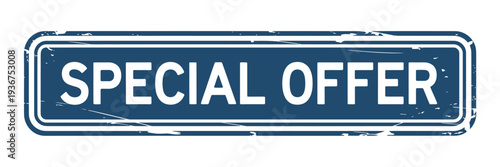A rectangular blue stamp displays the text special offer in white