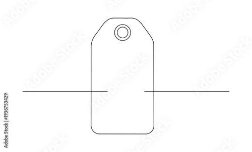 Illustration of a blank price tag with a hole for string attachment for design use