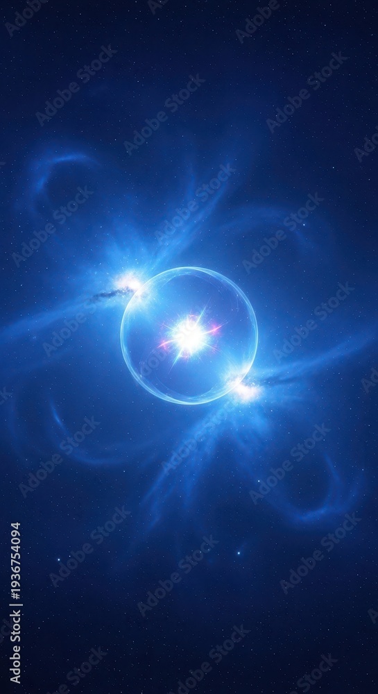 Fototapeta premium A celestial background illustrating deep devotion and unwavering spiritual conviction using shades of sapphire and azure, light, hope, heavenly