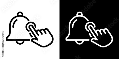 Subscribe icon concept in flat black and white style on clean background vector illustration design	