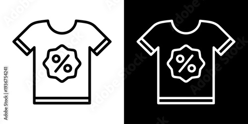 Shirt icon concept in flat black and white style on clean background vector illustration design	