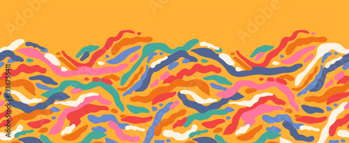 Fun and colorful hand drawn abstract seamless pattern, creative background - great for wallpapers, wrapping, textiles - vector