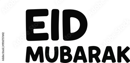 Eid Mubarak greeting card with bold typography