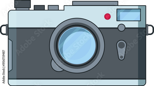 Retro photo camera. Instant picture shoot device