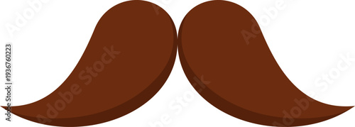 Retro mustaches. Funny brown face hair icon