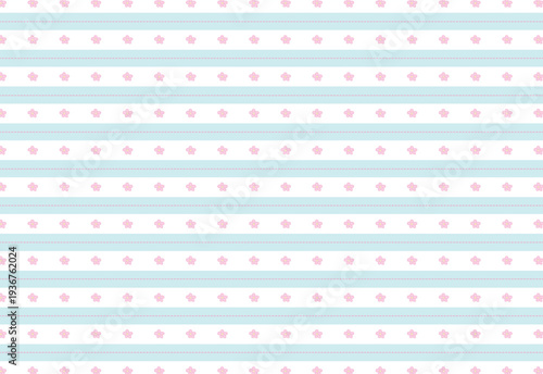 Little pink flower pattern on blue and white stripe background for spring and summer wallpaper, fabric print, floral, textile, nature, garden, backdrop, garment, picnic blanket, duvet, phone case