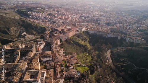 Aerial panoramic view of the City Centre in Cuenca in Castille La Mancha Spain
