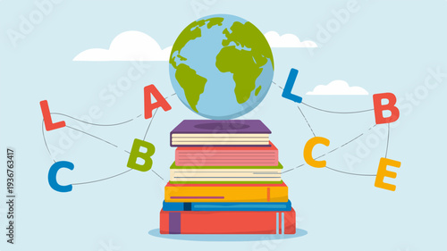 Learning Globe with Books