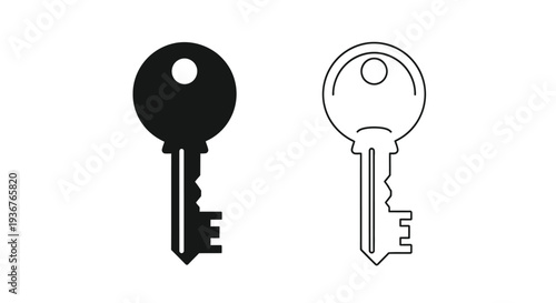 Key designs: minimalist key icons Vector
