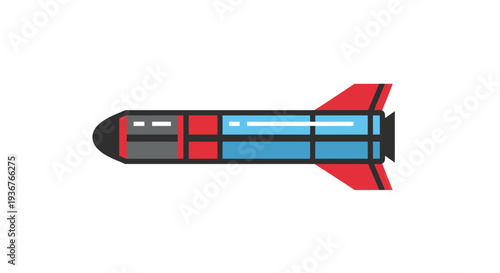 Balistic Vector Illustration of Missile in War Concept