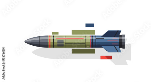 Balistic War Vector Illustration of a Missile