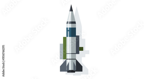 Balistic Vector Illustration of a Missile in War