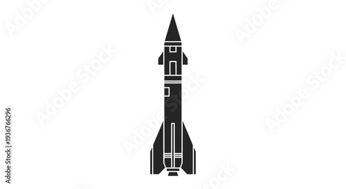 Balistic War Vector Illustration of a Rocket Silhouette