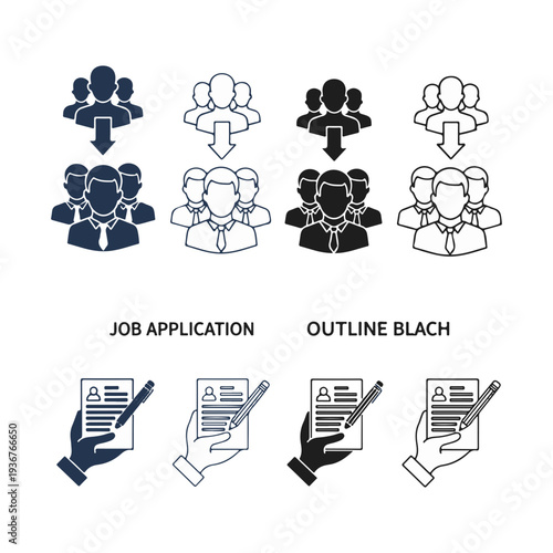 Job application icons and graphics